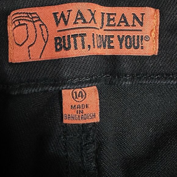 Wax Jean Women’s Size 14 Butt I Love You Stretch Distressed Black Stretch Skinny - Picture 7 of 11